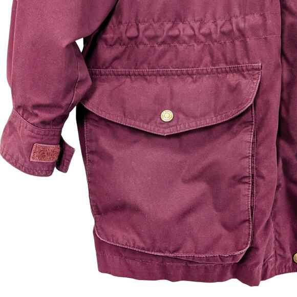 Vintage 90s Eddie Bauer Wool Lined Chore Coat Utility Parka Maroon Red Large EUC - Picture 7 of 16